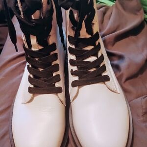 Steve Madden Women's White Lace-Up Boots